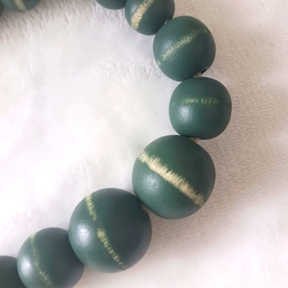 Boho Wooden Round Bead Garland w/ Jute Tassels - Picture 5 of 13